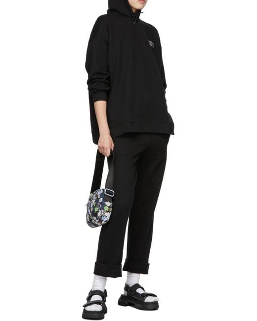 Ganni Blue Oversized Hooded Sweatshirt