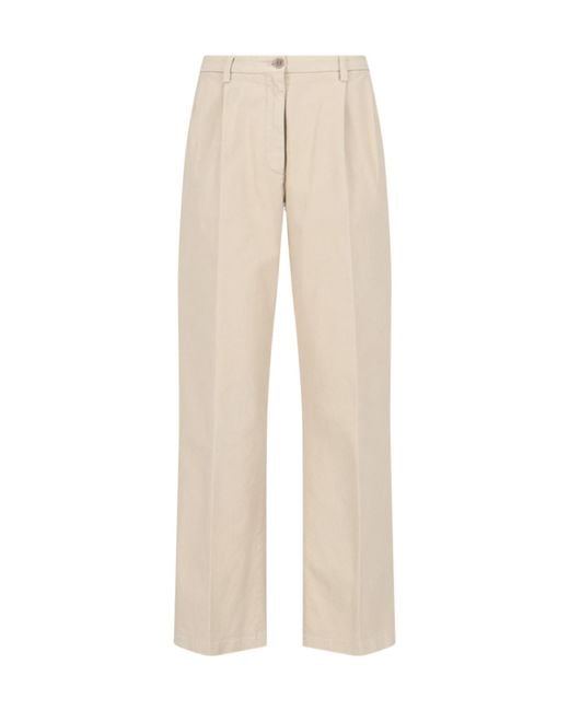 Aspesi Natural Pleated Tailored Trousers
