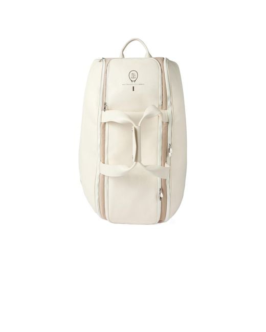 Brunello Cucinelli White Zipper Tennis Bag for men