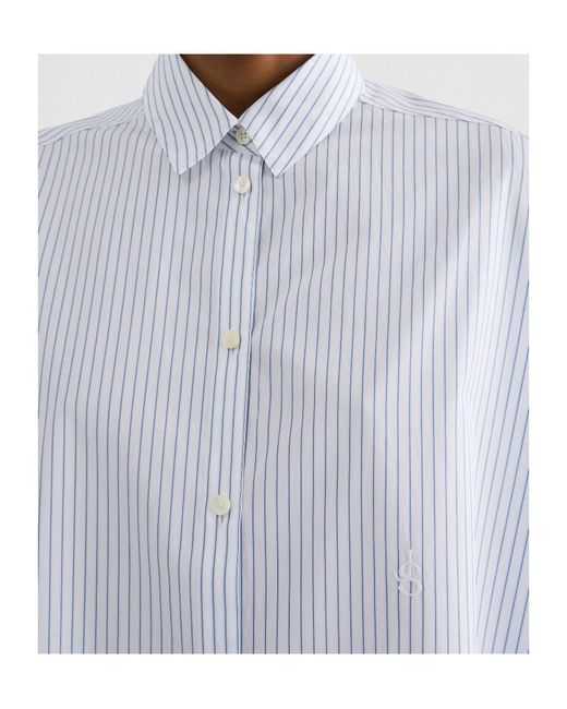Jil Sander Blue Pinstriped Poplin Shirt