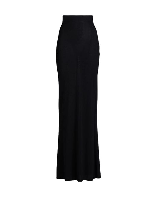 Saint Laurent Black Unlined Flared Skirt