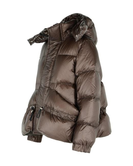 Sacai Brown Hooded Puffer Jacket