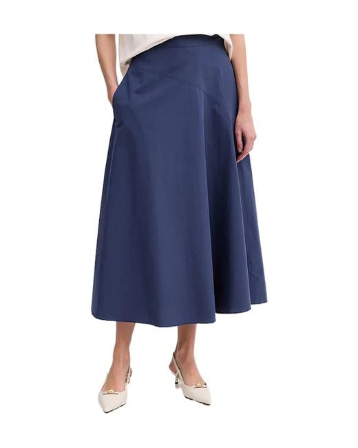 Weekend by Maxmara Blue Poplin Skirt