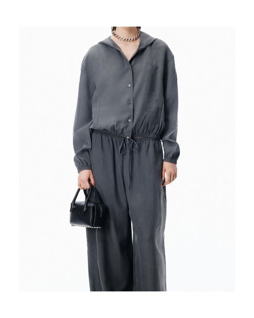 Alexander Wang Gray Buttoned Oversized Jacket