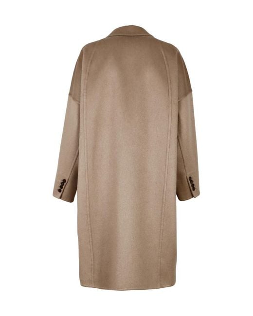 Brunello Cucinelli Natural Double-Breasted Cashmere Coat