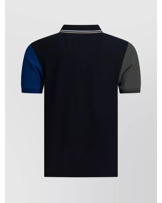 Comme des Garçons Blue Contrasting-Color Short-Sleeved Polo Shirt for men