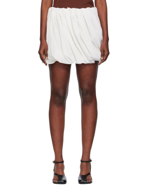J.W. Anderson White Pinstripe Balloon Mini Skirt