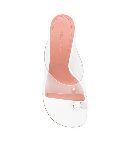 AMINA MUADDI White Stiletto-Heeled Sandals