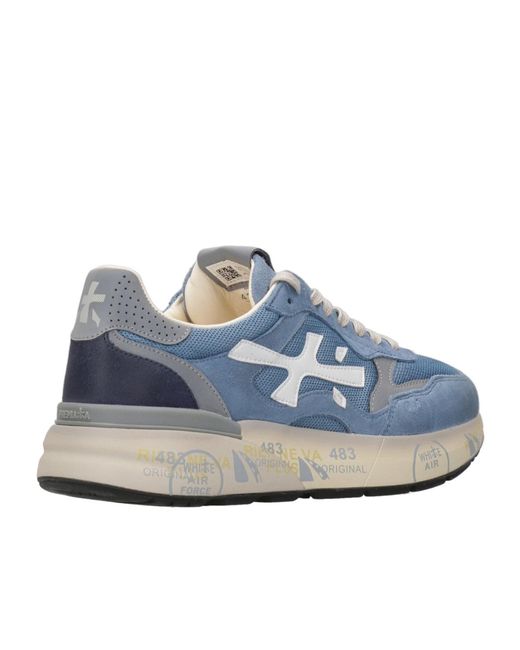 Premiata Blue Lace-Up Sneakers for men