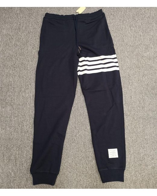 Thom Browne Blue 4-Bar Stripe Track Pants for men