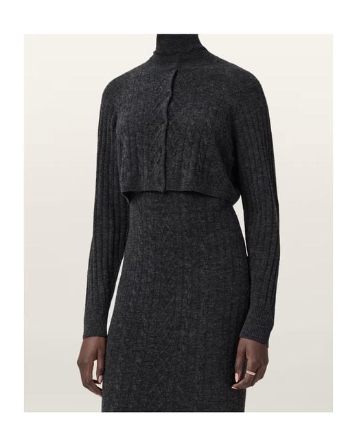AllSaints Black Sabine 2-In-1 Maxi Dress