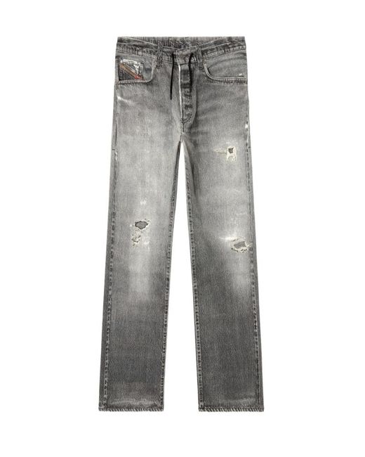 DIESEL Gray 2080 D-Reel Relaxed Regular Wais Distressed Jeans for men