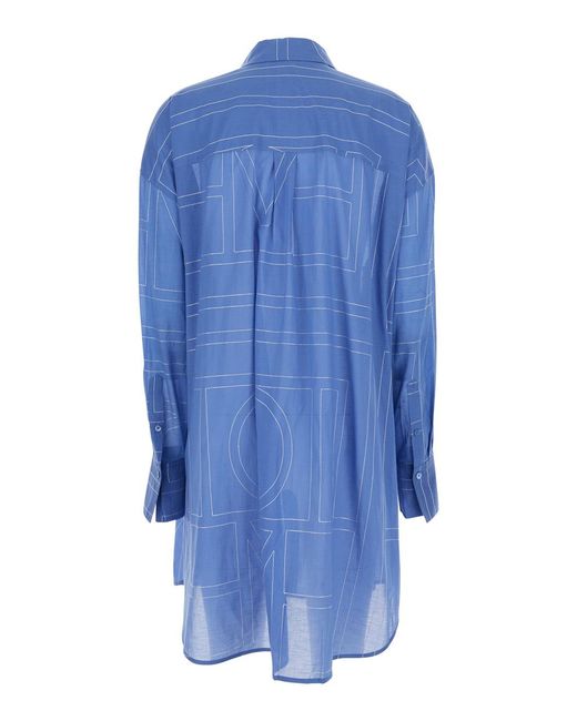 Totême Blue Chic Mini Button-Up Shirt For