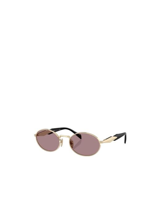 Prada Pink Eyewear Oval Frame Sunglasses
