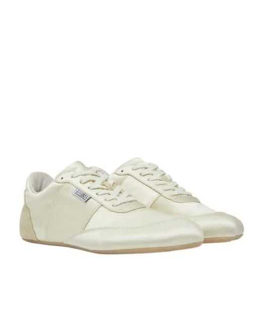 MM6 by Maison Margiela White Logo Patch Lace-Up Sneakers