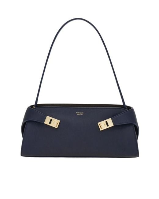 Ferragamo Blue Hug East-West Shoulder Bag