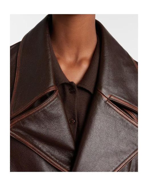 JACQUES WEI Brown Leather Biker Jacket