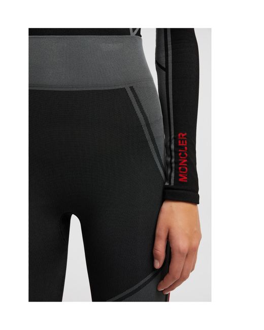 Moncler Black Grenoble Stretch-Knit Ski Pants
