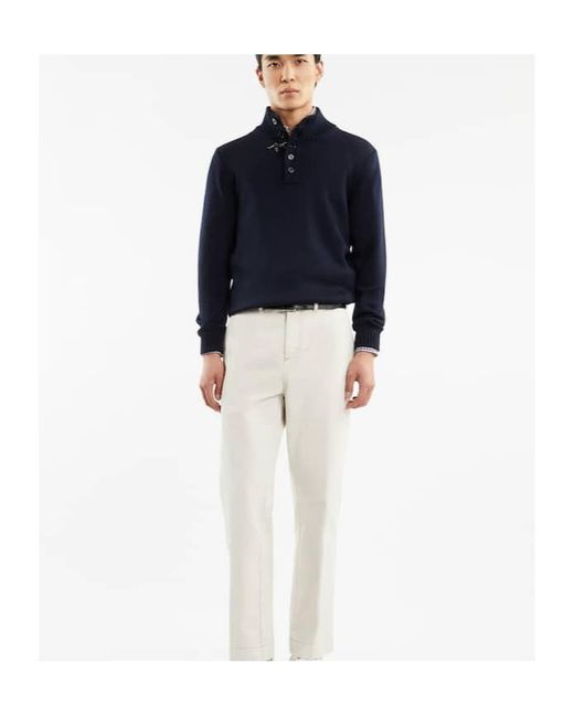 Fay Blue Wool Turtleneck Sweater for men