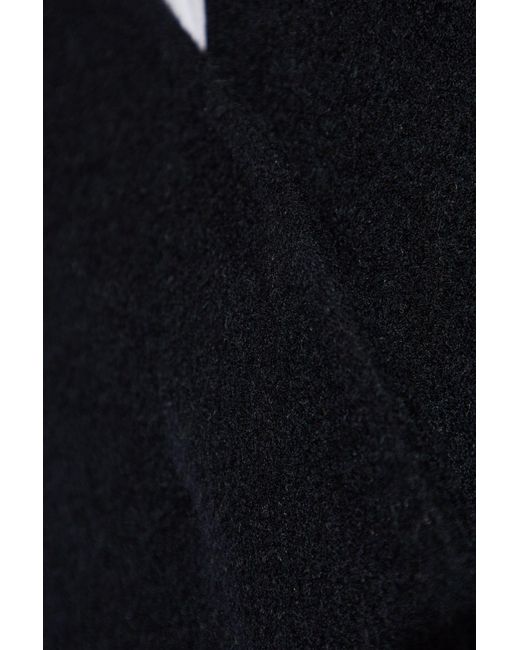 Officine Generale Black V-Neck Wool Vest