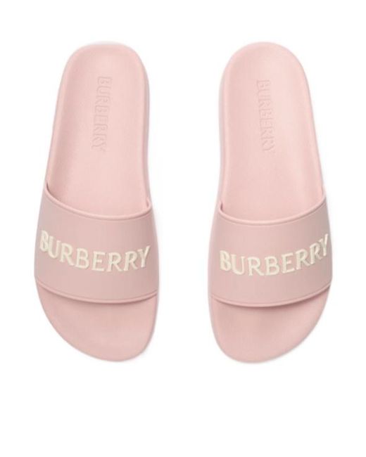 Burberry Pink Furley Logo Slides
