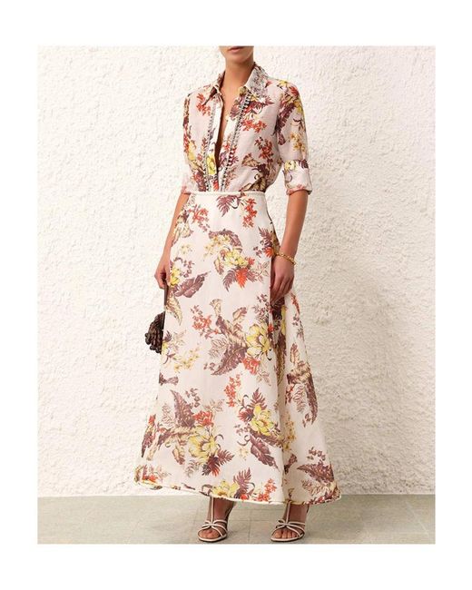 Zimmermann White Matchmaker Tropical Shirt
