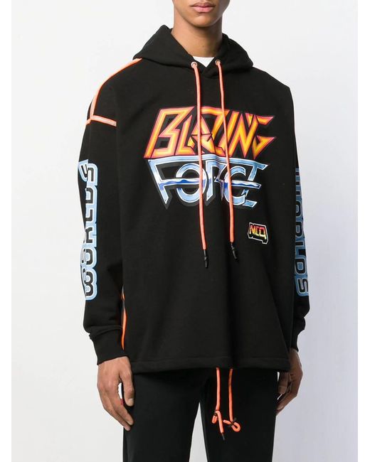 McQ Alexander McQueen Black Logo Logo Hooded Sweater for men