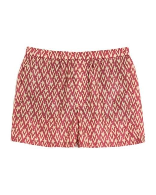 Valentino Red Toute La V Swim Shorts for men