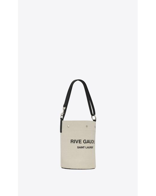 Saint Laurent White Rive Gauche Bucket Bag for men