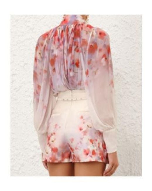 Zimmermann Pink Crush Smock Blouse