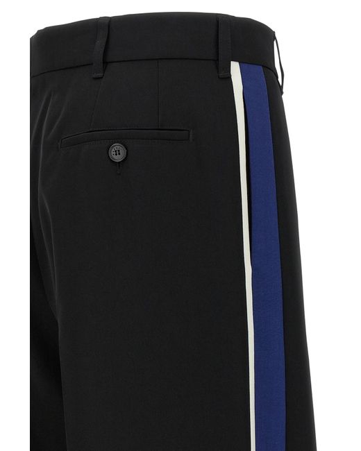 Marni Black Bicolour Side Bands Trousers for men