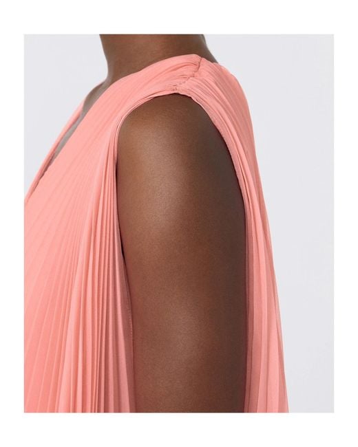 Max Mara Pink Pianoforte Pleated Chiffon Dress