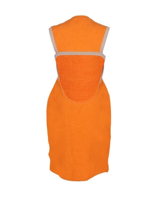 Jacquemus Orange Sorbetto Contrast-Trim Knitted Mini Dress