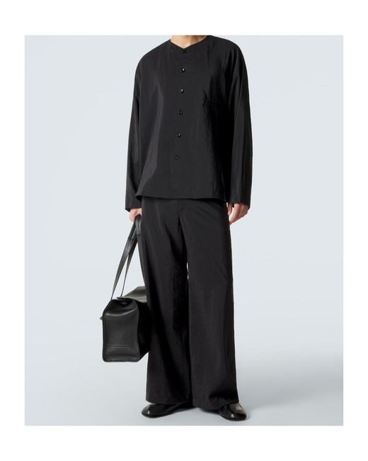 Lemaire Black Silk-Blend Shirt for men
