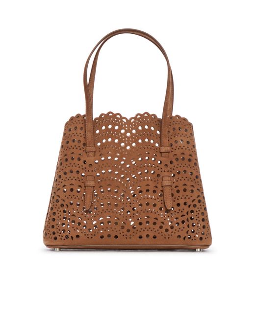 Alaïa Brown Alaïa Mina 25 Tote Bag