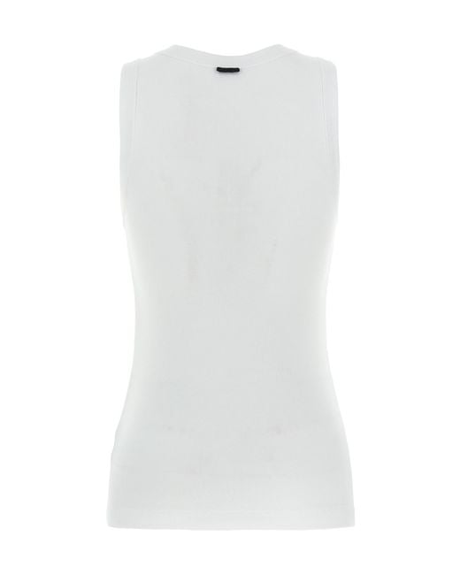 Brunello Cucinelli White Ribbed Top