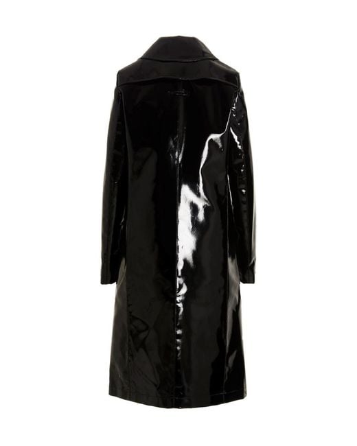 Raf Simons Black Logo Trench Coat