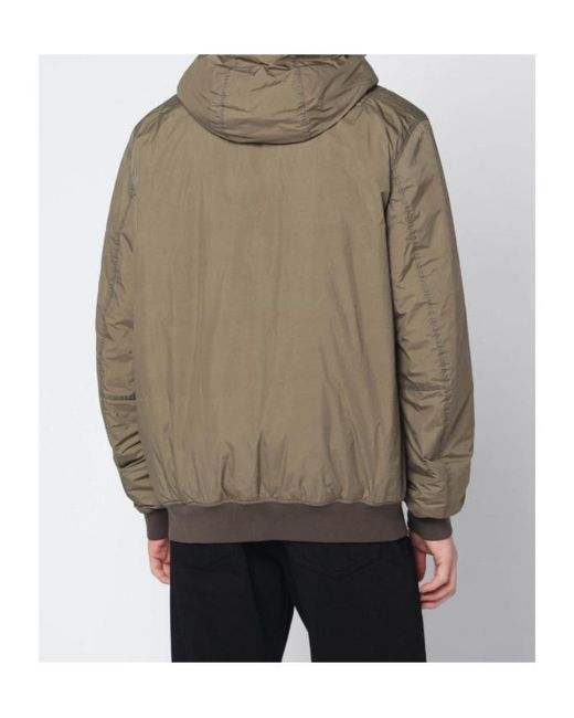 Stone Island Green Hooded Zip-Up Padded Jacket for men