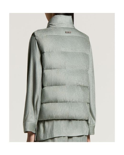 Peserico Gray Quilted Corduroy Gilet