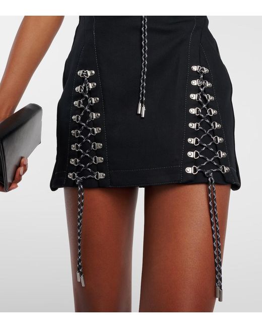 Dion Lee Black Tie-Dye Mini Dress