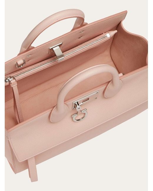 Ferragamo Pink Studio Soft Logo Shoulder Bag