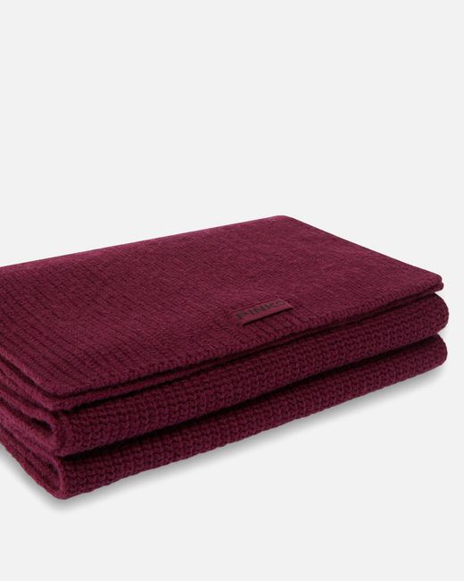 Pinko Purple Ribbed Logo-Patch Scarf