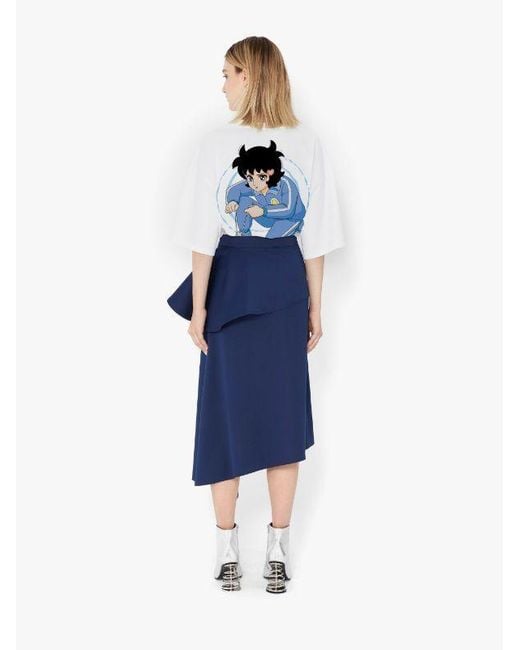J.W. Anderson Blue Peplum-Waist Asymmetric Skirt
