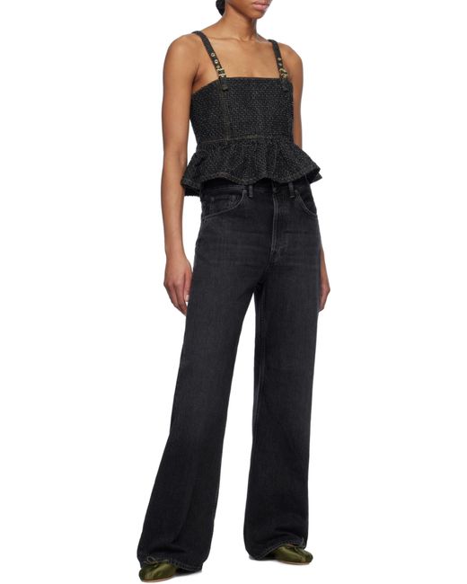 Ganni Black Strappy Top