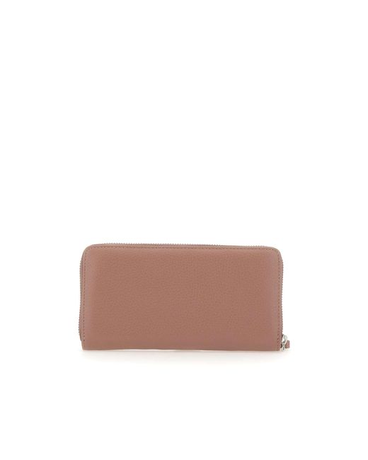 Gianni Chiarini Brown Zip-Around Pebbled Wallet