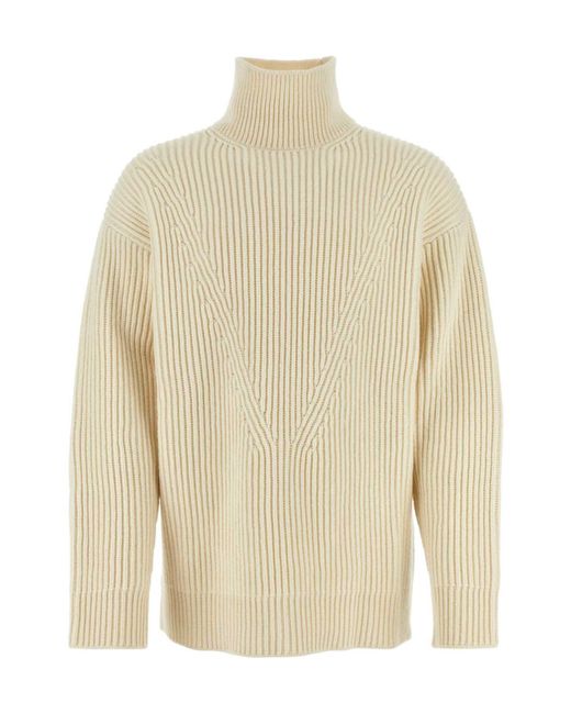 Jil Sander White Chunky Ribbed Turtleneck Jumper for men