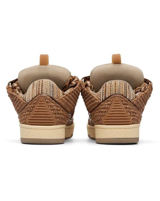 Lanvin Brown Curb Lace-Up Sneakers for men