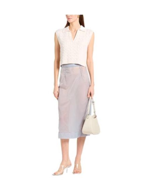 Maison Margiela White Solid-Color Unlined Skirt