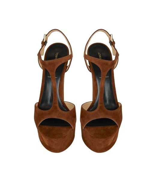 Tom Ford Brown Open-Toe High-Heeled Sandals