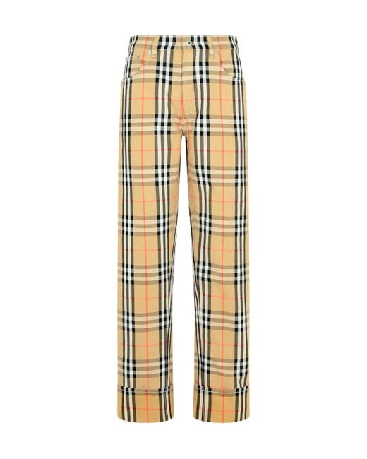 Burberry Metallic Straight-Leg Checked Trousers for men